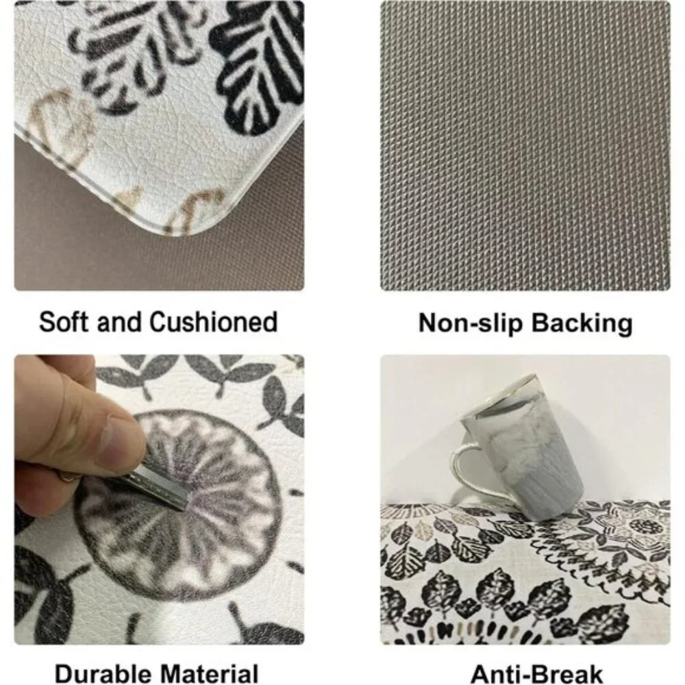 New Set of 2 Cushioned Kitchen Mat, Anti-Fatigue, Non-Slip, Waterproof Comfort